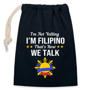Filipino Philippines - Closable cotton gift bag (14x20cm) - navy - Front