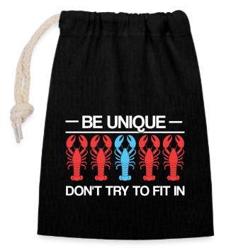 Be Unique Be Selfaware Be Confident Lobster Funny - Closable cotton gift bag (14x20cm) - black - Front