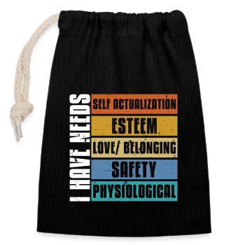 School Psych I Have Needs Psychologist Counseling - Verschließbarer Geschenkbeutel aus Baumwolle (14x20cm) - Schwarz - Vorne