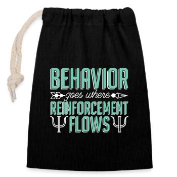 School Psych Behavior Goes Where Psychotherapist - Verschließbarer Geschenkbeutel aus Baumwolle (14x20cm) - Schwarz - Vorne