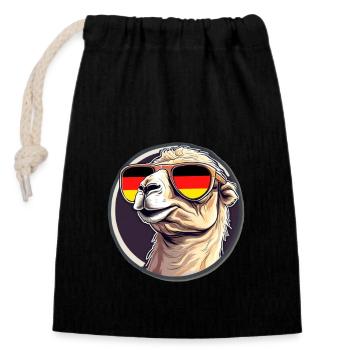 Football Germany 2024 Camel Jersey - Closable cotton gift bag (14x20cm) - black - Front