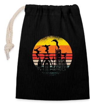 Parkour-Sport Freerunning Freerunner - Sac cadeau en coton avec cordon (14 x 20 cm) - noir - Devant