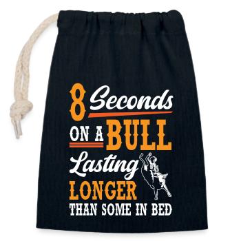 Bull Rider Rodeo Western Cowboy Bull Riding - Closable cotton gift bag (14x20cm) - navy - Front