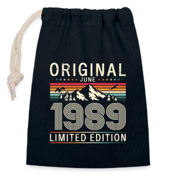 Original June 1989 Born 1989 35th Birthday 89 - Closable cotton gift bag (14x20cm) - navy - Front