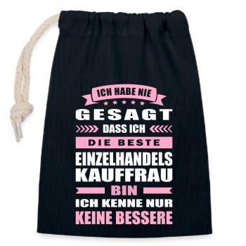 Einzelhandelskauffrau Abschluss Prüfung Bestanden - Verschließbarer Geschenkbeutel aus Baumwolle (14x20cm) - Navy - Vorne