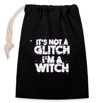 « Ce n’est pas un problème, je suis une sorcière » Occulte gothique - Sac cadeau en coton avec cordon (14 x 20 cm) - noir - Devant