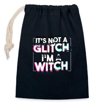 « Ce n’est pas un problème, je suis une sorcière » Occulte gothique - Sac cadeau en coton avec cordon (14 x 20 cm) - bleu marine - Devant