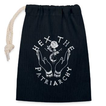 « Hex Le Patriarcat » Sorcière Occulte Gothique - Sac cadeau en coton avec cordon (14 x 20 cm) - bleu marine - Devant