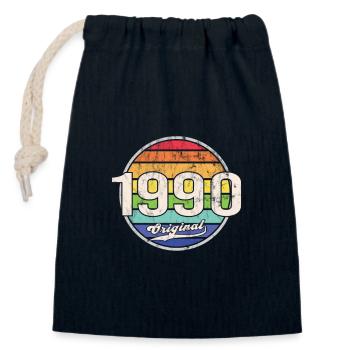 1990 Birthday Year Original - Closable cotton gift bag (14x20cm) - navy - Front