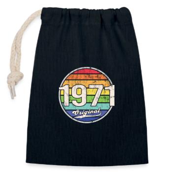 1971 Birthday Year Original - Closable cotton gift bag (14x20cm) - navy - Front