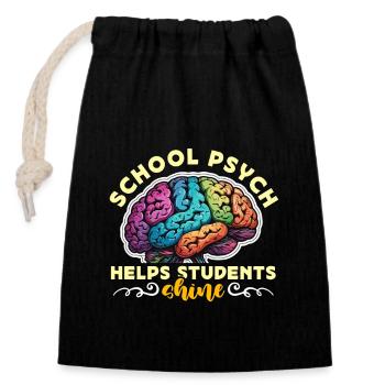 School Psychs Help Students Shine School Counselor - Verschließbarer Geschenkbeutel aus Baumwolle (14x20cm) - Schwarz - Vorne