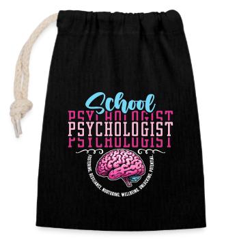 School Psychologist Fostering Resilience Counselor - Verschließbarer Geschenkbeutel aus Baumwolle (14x20cm) - Schwarz - Vorne