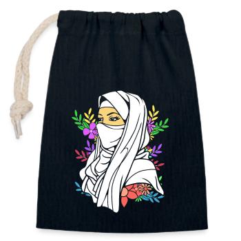 Muslim Islam Moslem Muslima Eid Mubarak - Closable cotton gift bag (14x20cm) - navy - Front