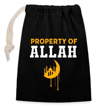 Muslim Islam Moslem Muslima Eid Mubarak - Closable cotton gift bag (14x20cm) - black - Front