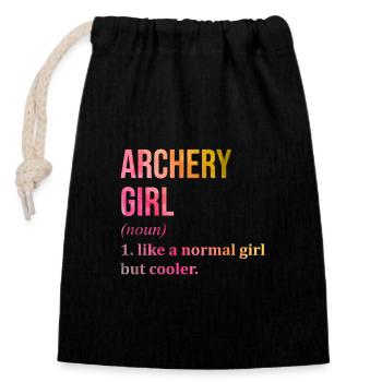 Archery - Closable cotton gift bag (14x20cm) - black - Front