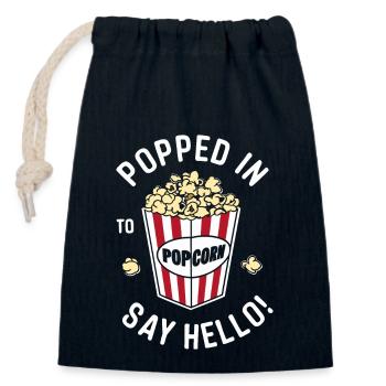 Funny popcorn saying, binge-watching popcorn - Closable cotton gift bag (14x20cm) - navy - Front