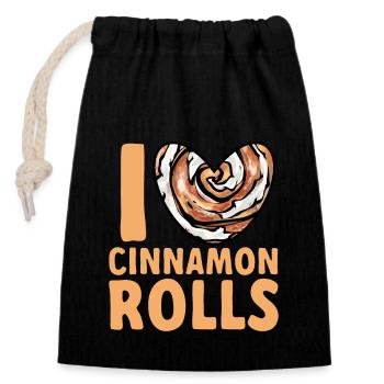 Cinnamon roll - Closable cotton gift bag (14x20cm) - black - Front