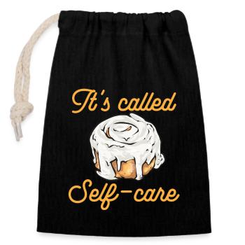 Cinnamon roll - Closable cotton gift bag (14x20cm) - black - Front