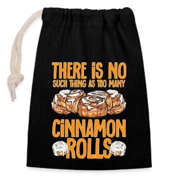 Cinnamon roll - Closable cotton gift bag (14x20cm) - black - Front