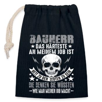 Builder House Building Own Home Topping Out Ceremony Builders - Closable cotton gift bag (14x20cm) - navy - Front