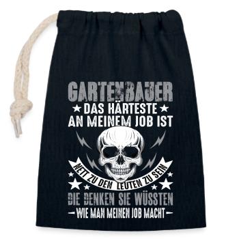 Gartenbau Gartenbauer Landschaftsbauer Spruch - Verschließbarer Geschenkbeutel aus Baumwolle (14x20cm) - Navy - Vorne