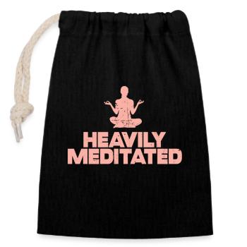 Heavily Meditated - Closable cotton gift bag (14x20cm) - black - Front