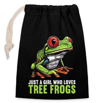 Tree Frog Baumfrösche Baumfrosch - Closable cotton gift bag (14x20cm) - black - Front