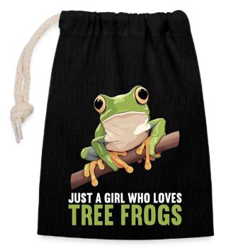 Tree Frog Baumfrösche Baumfrosch - Closable cotton gift bag (14x20cm) - black - Front