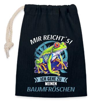 Tree Frog Baumfrösche Baumfrosch - Closable cotton gift bag (14x20cm) - navy - Front