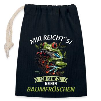 Tree Frog Baumfrösche Baumfrosch - Closable cotton gift bag (14x20cm) - navy - Front