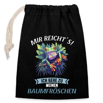 Tree Frog Baumfrösche Baumfrosch - Closable cotton gift bag (14x20cm) - black - Front