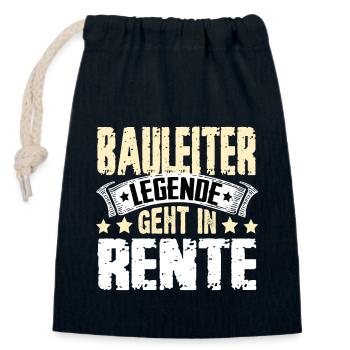 La légende du directeur de la construction prend sa retraite - Sac cadeau en coton avec cordon (14 x 20 cm) - bleu marine - Devant