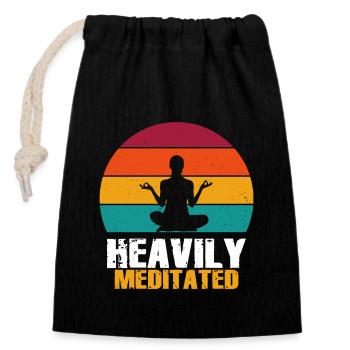 Heavily Meditated - Closable cotton gift bag (14x20cm) - black - Front