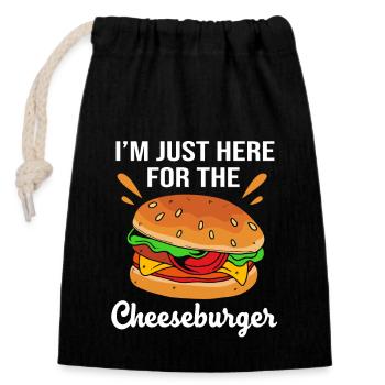 Burger au fromage - Sac cadeau en coton avec cordon (14 x 20 cm) - noir - Devant