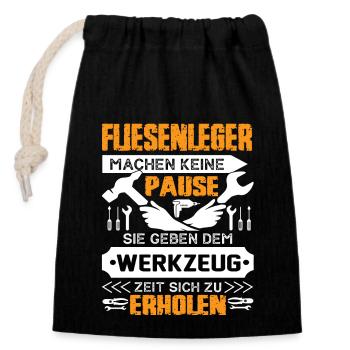 Les carreleurs ne prennent pas de pause - Sac cadeau en coton avec cordon (14 x 20 cm) - noir - Devant