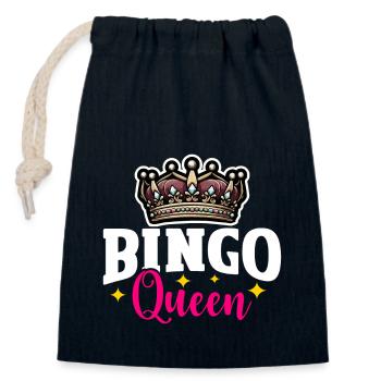 Bingo-Königin - Verschließbarer Geschenkbeutel aus Baumwolle (14x20cm) - Navy - Vorne