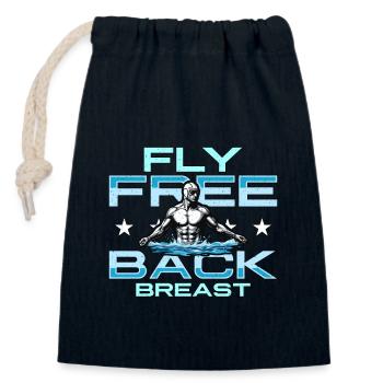 Swimmer Fly Free Back Breast Swimming Triathlon - Verschließbarer Geschenkbeutel aus Baumwolle (14x20cm) - Navy - Vorne