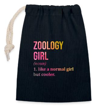 zoologie - Sac cadeau en coton avec cordon (14 x 20 cm) - bleu marine - Devant