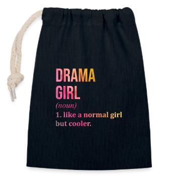 Drama - Closable cotton gift bag (14x20cm) - navy - Front