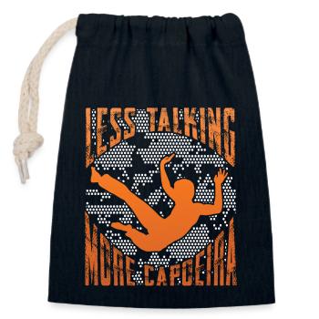 Weniger reden, mehr Capoeira - Verschließbarer Geschenkbeutel aus Baumwolle (14x20cm) - Navy - Vorne