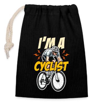 I'm A Cyclist Loves Cycling Racing Bike Cyclist - Verschließbarer Geschenkbeutel aus Baumwolle (14x20cm) - Schwarz - Vorne