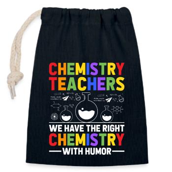 Professeur de sciences Professeur d’école Biologie Chimie P - Sac cadeau en coton avec cordon (14 x 20 cm) - bleu marine - Devant