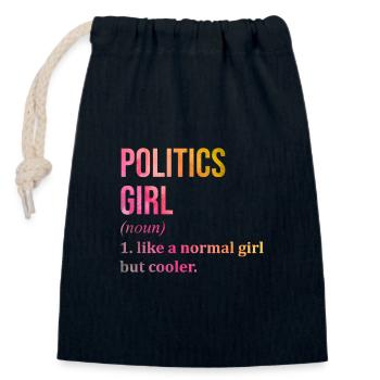 Political - Closable cotton gift bag (14x20cm) - navy - Front