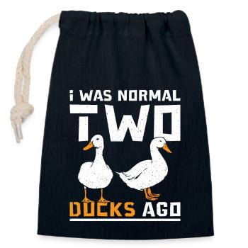 J’étais normal il y a deux canards de compagnie - Sac cadeau en coton avec cordon (14 x 20 cm) - bleu marine - Devant