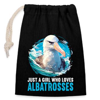 Albatross Albatrosse Albatros - Closable cotton gift bag (14x20cm) - black - Front
