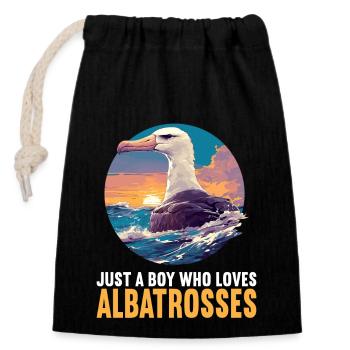 Albatross Albatrosse Albatros - Closable cotton gift bag (14x20cm) - black - Front