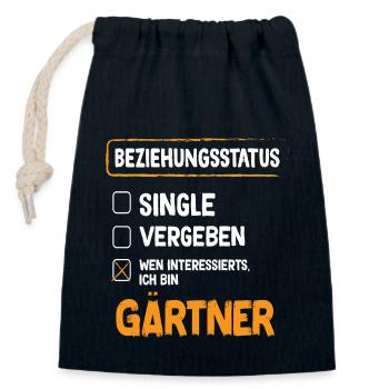 Gardener Relationship Status - Closable cotton gift bag (14x20cm) - navy - Front