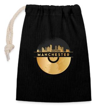 Vinyl Record Disco Music - Closable cotton gift bag (14x20cm) - black - Front