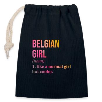 Belgien - Verschließbarer Geschenkbeutel aus Baumwolle (14x20cm) - Navy - Vorne