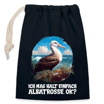 Albatross Albatrosse Albatros - Verschließbarer Geschenkbeutel aus Baumwolle (14x20cm) - Navy - Vorne